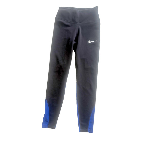 Nike Running Legging Team One 7/8 Womens XS Tight Black Blue CW7283 - Picture 1 of 3